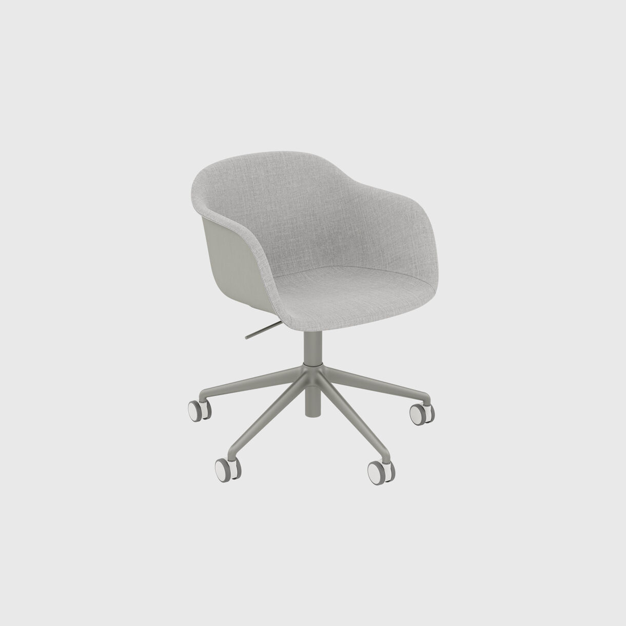 Fiber Armchair Swivel Base w. Gas Lift and Castors, Remix123 & Grey